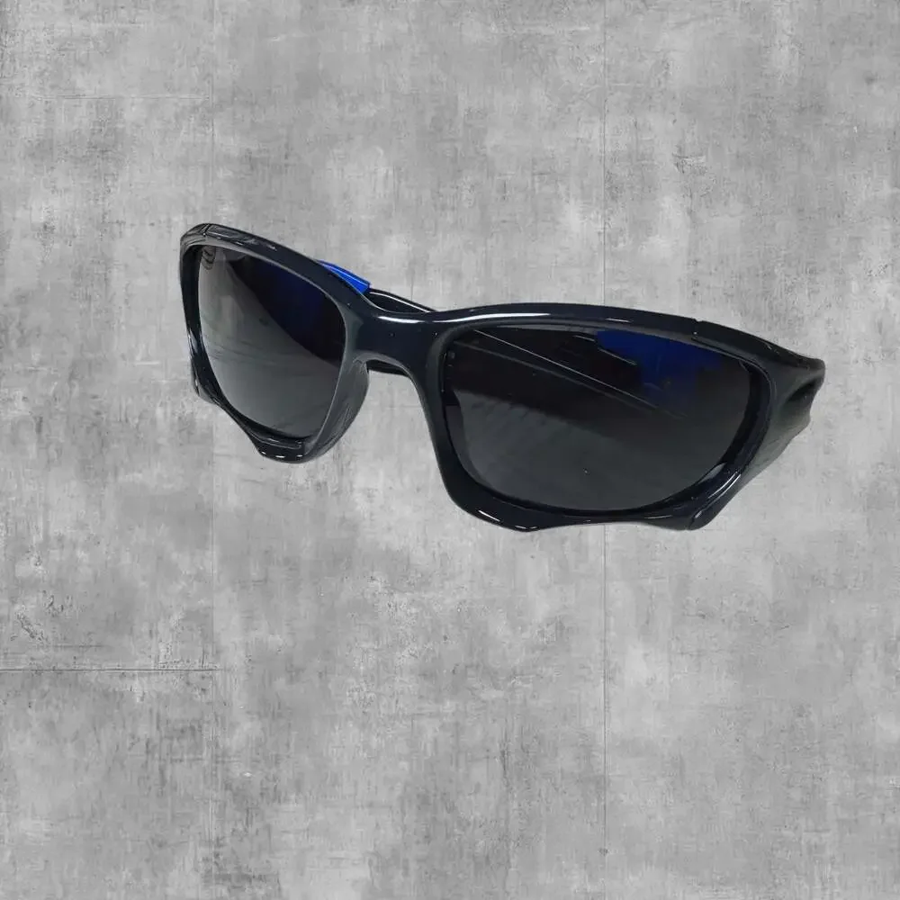 Unbranded Black and Blue Sport Wrap-Around Sunglasses